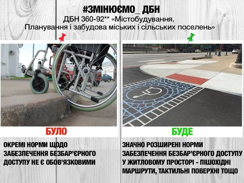 Норми про безбар'єрність набули чинності разом з новими ДБН